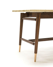 Load image into Gallery viewer, Carnegie Occasional Table | walnut end table with stone top