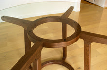 Load image into Gallery viewer, Walnut &amp; Glass Round Dining Table | Pedestal Table
