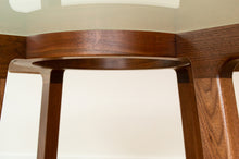 Load image into Gallery viewer, Walnut &amp; Glass Round Dining Table | Pedestal Table